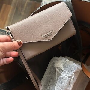 Kate Spade Taupe Wristlet Clutch